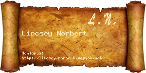 Lipcsey Norbert névjegykártya