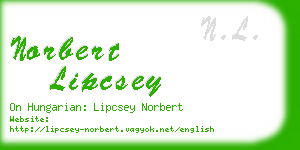 norbert lipcsey business card